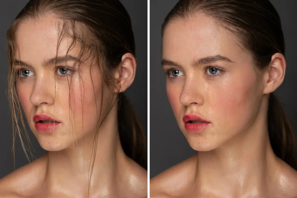 Естественная beauty-ретушь: исходный портрет и результат